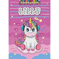 Lilly: Personalized Coloring Book for Lilly | Theme: Unicorn | Birthday gift for girl, daughter ... | Ages: 4-8 | 25 unicorn designs with name Lilly, Large size A4 (ca. 8.5 x 11 inches)
