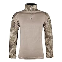 Men's Tactical Military Shirts 1/4 Zip Long Sleeve Combat Shirts Paintball Uniforms Quick-Dry Lightweight Hunting Shirt