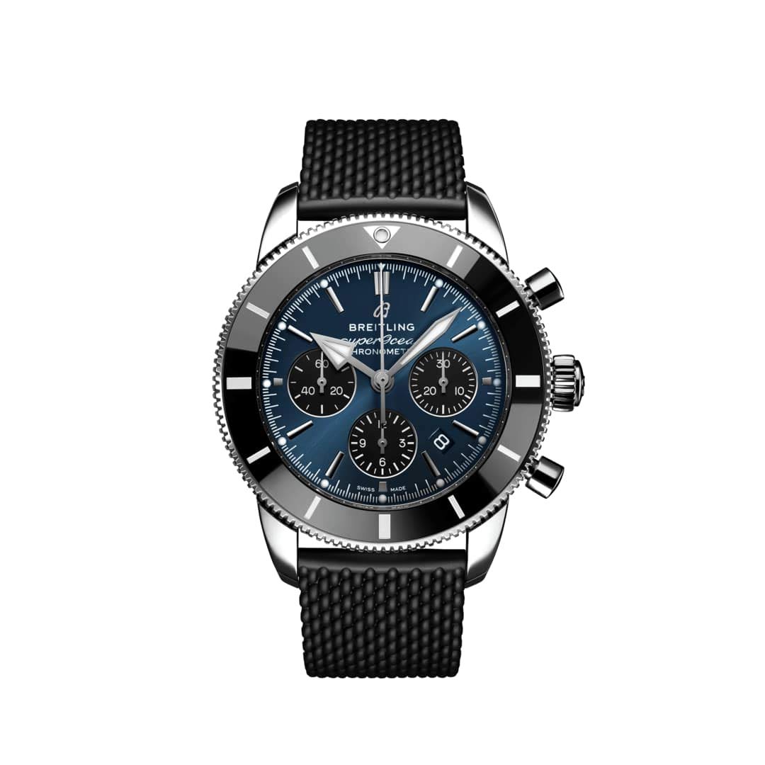 Breitling Superocean Heritage II Chronograph B01 44mm Watch Blue Dial with Black Subdials (Blackeye Blue)