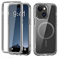 Smartphone Flip Cases Clear Case Compatible with iPhone 15 Plus Case,Shockproof Protective Dustproof Double Full Body Front with Screen Protector Anti Yellowing Case Compatible with iPhone 15 Plus Fli