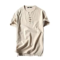 Men's Linen Cotton Fashion Pure Tee shirts