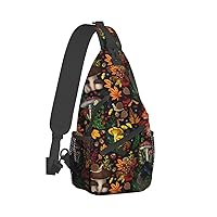 Mushroom Sling Bag Women Men Multifunction Sling Backpack Waterprooof with Adjustable Strap Crossbody Bag Travel Hiking