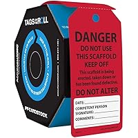 250 Scaffolding Tags by-The-Roll, Do Not Use This Scaffold Keep Off, US Made OSHA Compliant Scaffold Tags, Waterproof PF-Cardstock, Resists Tears, 6.25