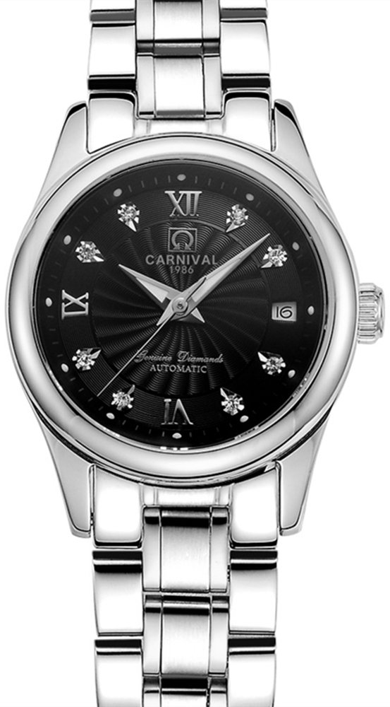 TEINTOP Carnival Mechanical Couple Watches Men and Women His or Hers Set of 2 (Black)