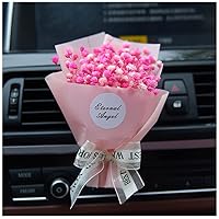 Dried Flower Gypsophila Car Aromatherapy Clip, Gypsophila Dry Flower Bouquet Car Clip Car Air Freshener Car Air Vent Clips for Women,Pink