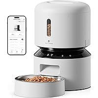 Automatic Cat Feeder, 5G WiFi Pet Feeder with Freshness Preservation, Timed Cat Feeders for Dry Food, Up to 48 Portions 10 Meals Per Day, Granary Pet Feeder for Cat/Dog