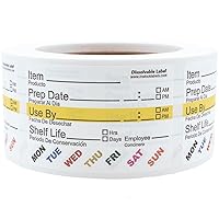 Dissolvable Food Rotation Labels, 2” x 3” Adhesive Stickers, 100-Pack