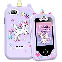 Kids Smart Phone for Girls 3-5 Years Old Birthday Gifts Ideas Touchscreen Toddler Toys for 3 4 5 6 7 8 9 10 Year Old MP3 Music Player Toy Smartphones with 8G SD Card(Purple)