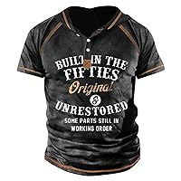 Short Sleeve Shirts for Men,Plus Size Summer Button Shirt Printed Fashion Casual Tees Trendy Blouse Top