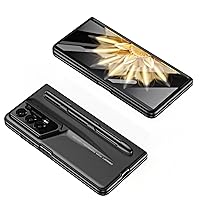 Compatible with Huawei Honor Magic V2 Case,with S Pen+Screen Protector Case,Lightweight Case Protector Shockproof Bumper Full Protective Rugged Hard PC Protective Phone (Black)