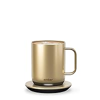 Ember Temperature Control Smart Mug 2, 10 Oz, App-Controlled Heated Coffee Mug with 80 Min Battery Life and Improved Design, Gold