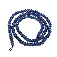 1 Strand Adabele Natural Dark Sapphire Blue Quartz Healing Gemstone 4mm Faceted Rondelle Spacer Loose Stone Beads (107-115pcs) for Jewelry Craft Making GH1R-7