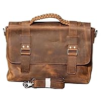 Mens Handmade Full Grain Leather Briefcase Bag 15