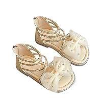 Baby Girl Sandals 3-6 Months Rhinestone Bow Roman Sandals Dress Princess Shoes Little Child/Big Kids Slides for