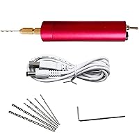 ZXYDPH DIY Drill Power Tools-USB Light Power Electric Mini Hand Drill Set, 0.7-1.2mm Portable Handheld Drill for Trimming, Cutting, Drilling, Engraving, Polishing Red