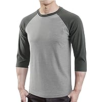 Men's Casual Vintage Cool Slim Fit 3/4 Sleeve Action Sports Hiking Baseball Jersey T-Shirts