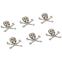 Tim Holtz Idea-ology Adornments for Arts and Crafts, Crossbones, 6-Pieces, 0.75 x 0.75 Inches Each, Antique Nickel, TH93089 , Silver