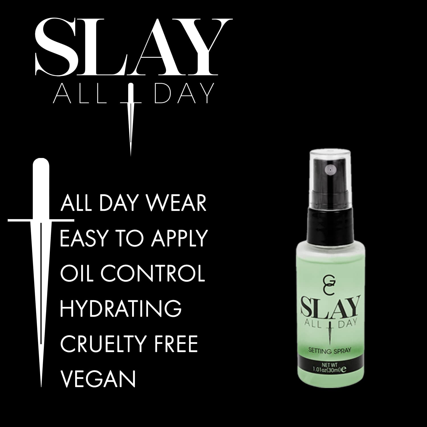 Gerard Cosmetics Slay All Day Setting Spray Mini - Controls Oil To Increase Makeup Longevity - Maintains Optimal Hydration - Prevents Makeup from Settling in Pores - Mint Chocolate Chip - 3.38 oz