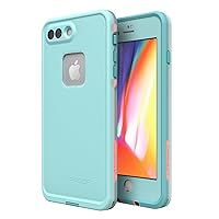 LifeProof FRĒ Series Waterproof Case for iPhone 8 Plus & iPhone 7 Plus (Only) - Non-Retail Packaging - Wipeout (Blue Tint/Fusion Coral/Mandalay Bay)