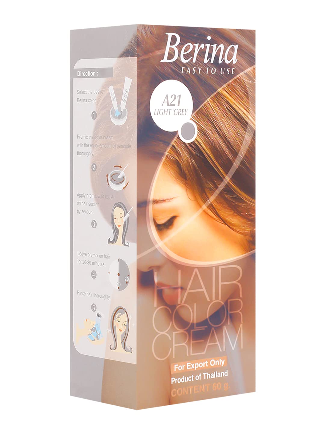 Mua Hair Colour Permanent Hair Cream Dye Light Ash Grey by Berina trên  Amazon Nhật chính hãng 2023 | Giaonhan247