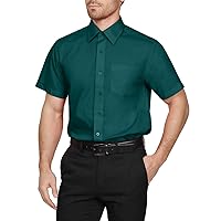NE PEOPLE Men's Classic Regular Fit Button Down Short Sleeve Solid Color Dress Shirts S-5XL