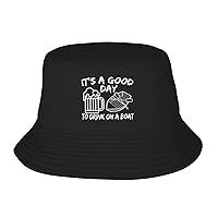 It's A Good Day to Drink On A Boat Bucket Women Men Fishing Cap Summer Beach Uv Protection Hats