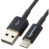 Amazon Basics 5-Pack USB-C to USB-A 2.0 Fast Charger Cable, 480Mbps Speed, USB-IF Certified, for Apple iPhone 15, iPad, Samsung Galaxy, Tablets, Laptops, 3 Foot, Black