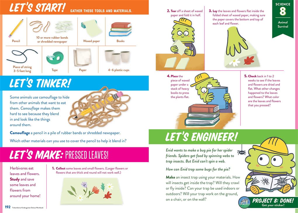 TinkerActive Kindergarten 3-in-1 Workbook: Math, Science, English Language Arts (TinkerActive Workbooks)