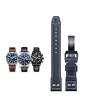 DLKDJNC 20mm Soft Genuine Leather Rivet Watchband For IWC Strap For Big PILOT Mark 18 Portofino Accessories