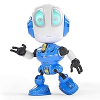 Stocking Stuffers,BROADREAM Robot Kids Toys, Mini Robot Talking Toys for Boys and Girls- Travel Toys Help Kids Talking for Christmas Stocking Stuffers, LED Lights and Interactive Voice Changer (Blue)