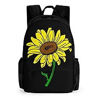 Beautiful Sunflower 17 Inch Laptop Backpack Large Capacity Daypack Travel Shoulder Bag for Men&Women
