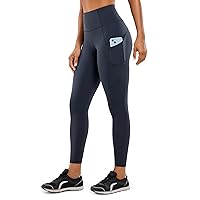 CRZ YOGA Women's Naked Feeling Workout Leggings 25 Inches - High Waisted Yoga Pants with Side Pockets Athletic Running Tights