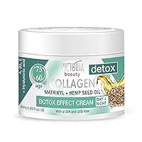 Skin Care Detox Day and NightFace Cream Anti-Aging Moisturiser with Collagen, Hyaluronic Acid, Matrixyl® 3000, Hemp Seed Oil, and a UVA/UVB Filter for Ages 60-75, 50 ml
