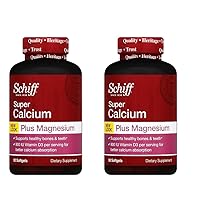 Schiff Super Calcium 1200mg Plus Magnesium with Vitamin D3, 90 softgels - Calcium Supplement (Pack of 2)