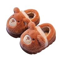 Kids Toddler Cow Slippers Boys Girls House Slipper Cartoon Animal Slippers Warm Lined Slip On Preppy Slippers Indoor Outdoor Shoes