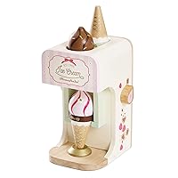 Le Toy Van - Ice Cream Machine and Wooden Ice Cream Set - Pastel Ice Cream Cones - Pretend Play Magnetic Toy Food - Role Play Food - Play Food Sets for Children - Wooden Food - Age 3 Years +