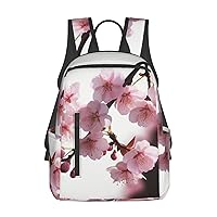 Laptop Backpack 14.7 Inch with Compartment Tempting Cherry Blossoms Laptop Bag Lightweight Casual Daypack for Travel