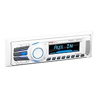 BOSS Audio Systems MR1308UAB Marine Receiver - Weatherproof, Bluetooth Audio, USB, SD, MP3, AM/FM, Aux-in, No CD Player, White, 8.50in. x 8.50in. x 4.00in.