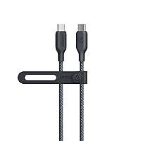 Anker USB C to C Cable (240W, 3 ft), Bio-Braided Fast Charge Cable for iPhone 15/15 Pro, MacBook Pro 2020, iPad Pro 2020, iPad Air 4, Samsung Galaxy S23+/S23 Ultra,(Phantom Black)