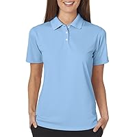 Women's Cool & Dry Stain-Release Performance Polo Tee, Columbia Blue, X-Large