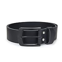 Frentree Leather belt made in Germany, 100% genuine leather, 4 cm wide, black buckle, belt for men, black
