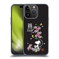 Head Case Designs Officially Licensed Peanuts Cherry Blossoms Oriental Snoopy Soft Gel Case Compatible with Apple iPhone 15 Pro