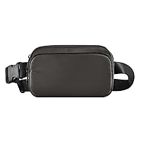 Black Fanny Packs for Women Men Everywhere Belt Bag Fanny Pack Crossbody Bags for Women Fashion Waist Packs with Adjustable Strap Waist Bag for Travel Shopping Workout Cycling