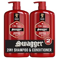 Swagger 2-in-1 Shampoo and Conditioner Set for Men, Cedarwood Lime Scent, Get Up To 80% Fuller-Looking Hair, Barbershop Quality, 29.2 Fl Oz Each, 2 Pack
