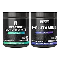 PURE ORIGINAL INGREDIENTS L-Glutamine & Creatine Monohydrate Powder Bundle, Exercise & Lifestyle, Supplement Powders