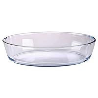 Oval Glass Baking Dish Clear Baking Dish, Freezer and Oven Safe, Cold and Shock Proof Clear Baking Bakeware for Kitchen Banquet,3.0L