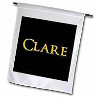 3dRose Clare classy girl baby name in the USA. Yellow on black amulet - Flags (fl_354953_1)