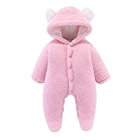 Baby Footed Cotton Pajamas Infant Newborn Baby Boys Girls Long Sleeve Patchwork Fleece Cute Bear Ears 18 Clothes
