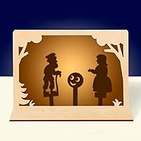 AEVVV Traditional Russian Shadow Puppet Theater Kit – Enchanting Wooden Kolobok Folktale Playset for Creative Family Fun
