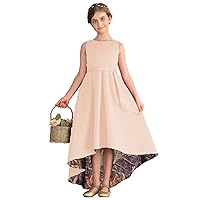 High Low Flower Girl Dresses Camo and Satin Banquet Quince Prom Dress